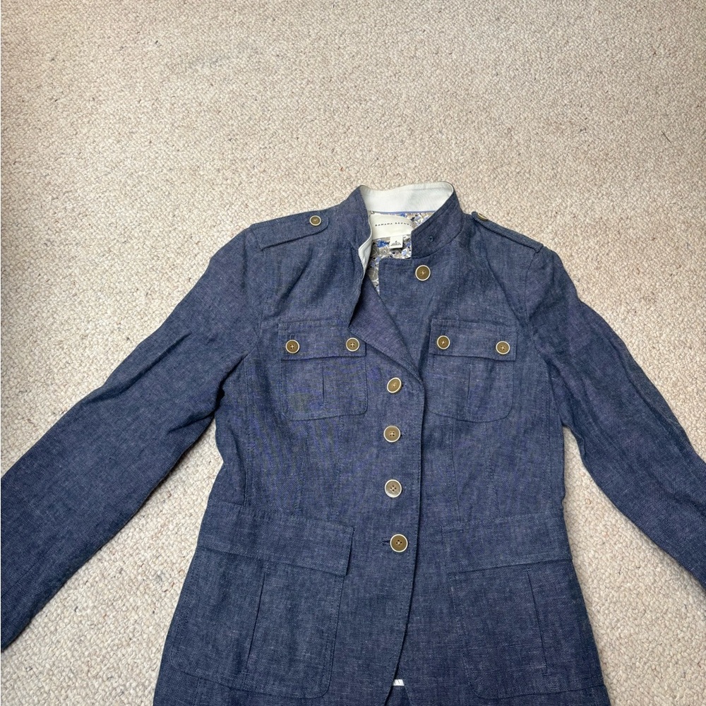 Banana Republic Blue Utility Jacket Tailored Fit